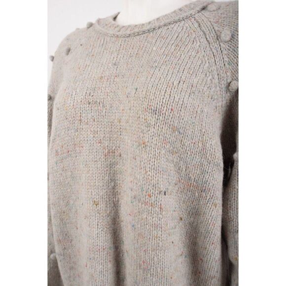 Madewell Womans Palmroy Bobble-Sleeve Pullover Sweater M Gray Crew Neck NWT - Picture 4 of 6